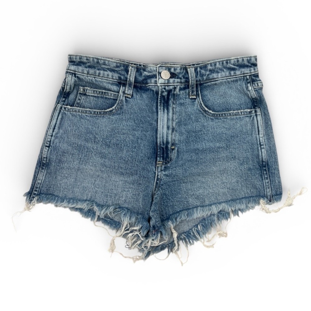 AMO Tomboy Festival Denim Shorts Frayed Raw Hem Sample Size 27